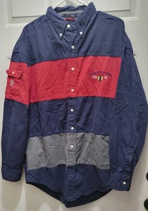 Blocco colori vintage Chaps Ralph Lauren con bottoni. Taglia L. Anni 90. CRL 78 - Foto 1 di 5