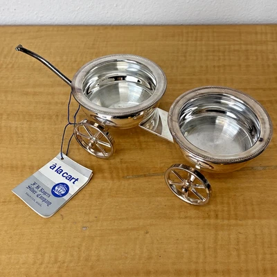 Vintage F.B. Rogers Silverplate Condiment Holder / Wine Coaster Wagon Server - Image 1 of 4