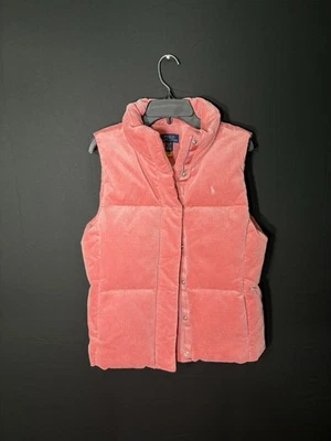 Colete Ralph Lauren Veludo Rosa | Inchado | Meninas Tamanho XL (16) - Imagem 1 de 3