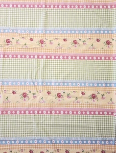 P Kaufman Vintage Decorator Fabric Gingham Rose Floral Stripe Cottage 3 Yd - Picture 1 of 5