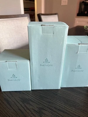 Set of Partylite Clarity Trio Candle Holders P9221 P9222 P9223 New in Box - Image 1 of 4