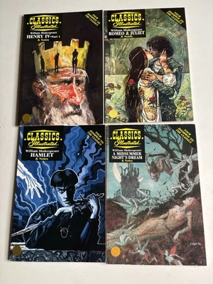 LOT x 8 Classics Illustrated Paperbacks Study Shakespeare Twain Dickens NEW Foto 1 de 4