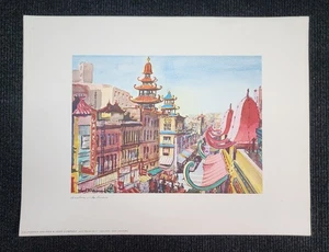 Nostalgischer Chinatown Dach San Francisco Kunstdruck Floyd Hildebrand Grant Ave - Bild 1 von 4