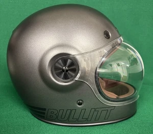 Bell Bullitt Full Face Motorcycle Helmet Titanium/SzM, 7 1/8”-7 1/4” w/Visor EUC - Bild 1 von 10