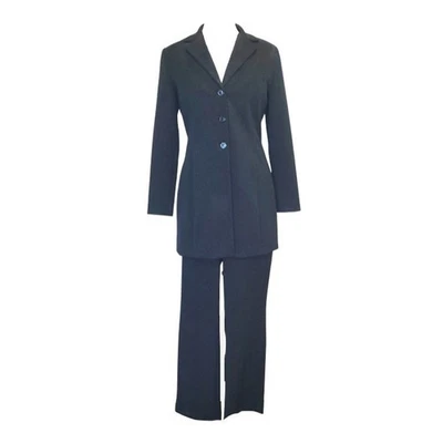 Blazer largo negro y pantalones de pierna ancha Barami para mujer de colección 2 piezas - 4/6 Foto 1 de 4