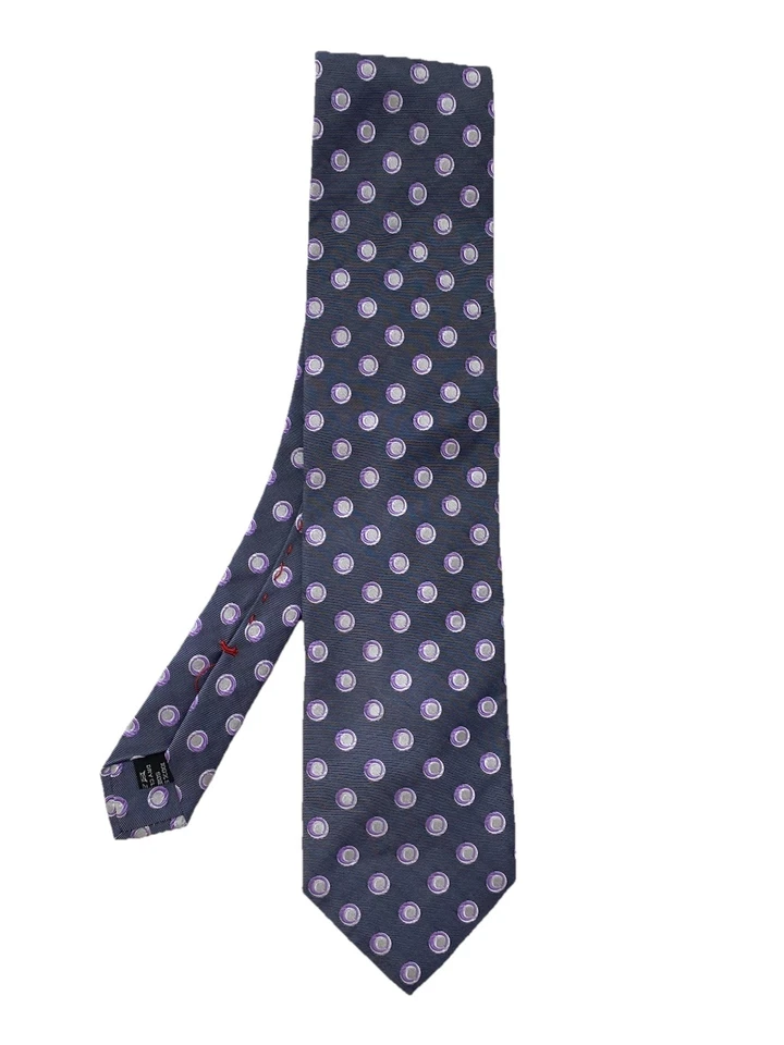 PAL ZILERI. Серый шелковый галстук. Узор в горошек. M в Италии. Ex Con - Изображение 1 из 3