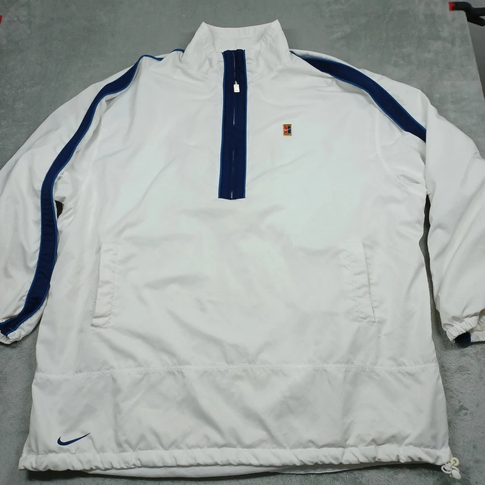 Pullover vintage Nike para hombre 3XLT blanco 1/2 cremallera tenis ropa deportiva Y2K Foto 1 de 4