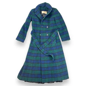 Vintage Pendleton Morgenmantel Damen 10 grün Schottenkaro 100 % Schurwolle mit Gürtel - Bild 1 von 7