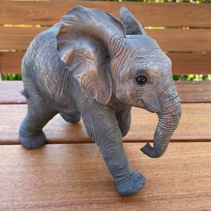 Polyresin Figur kleiner Elefant, handgefertigt, Dekoration Savanne, ca.H19cm - Bild 1 von 6