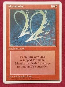 Magic The Gathering 4TH EDITION MANABARBS red card MTG FOURTH - Picture 1 of 2