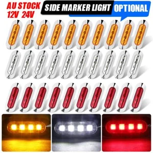 10/50X LED Side Marker Light Truck Trailer Clearance Lamp Amber White Red Chrome - Picture 1 of 28