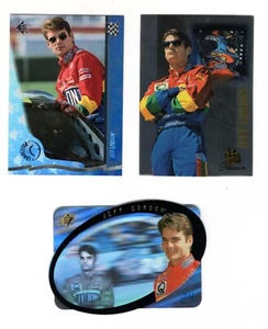 JEFF GORDON PROMO CARD LOT.  3 DIFFERENT!  PRESS PASS & UPPER DECK SP.  NICE! - Picture 1 of 2