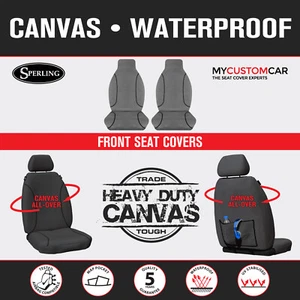 For Toyota HiAce Bus Crew Van 2005-2019 TRADIES Waterproof Canvas Seat Covers - Picture 1 of 14
