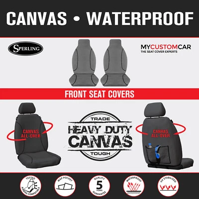 For Toyota HiAce Bus Crew Van 2005-2019 TRADIES Waterproof Canvas Seat Covers - image 1 of 4