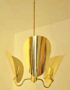 Mid Century Sputnik Lamp Chandelier Brass Pendent Ceiling 3 Arms Light Fixture - Picture 1 of 5