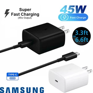 Samsung 45W Super Fast Charger USB-C Cable for Galaxy S20 S21 S22 S23 S24 Ultra - Picture 1 of 16
