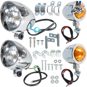 Chrome Passing Driving Spot Fog Lamp Turn Signal Light  For Dyna Electra Glide - Picture 1 of 9