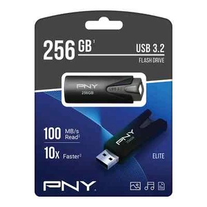 PNY USB 3.2 Flash Drive 256GB Black P-FD256ELT-GE BRAND NEW!!!!!! - Picture 1 of 2