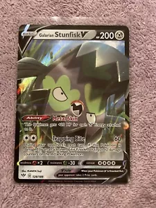 Galarian Stunfisk V 128/189 Ultra Rare - 2020 Pokemon Darkness Ablaze - Picture 1 of 2