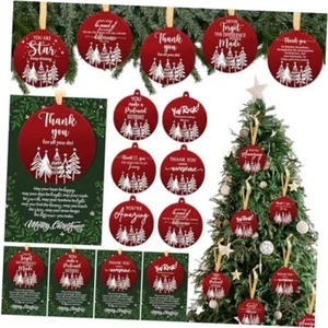 50 Sets Christmas Appreciation Gifts Red Acrylic Christmas Tree Ornaments - Picture 1 of 8