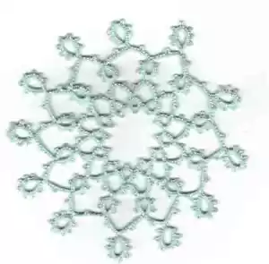 Tatting Tatted bud vase doily snow flake light blue size 20 - Picture 1 of 1