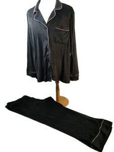 3 XL Ladies Pajama Set Button Front Top & Pants Lounge Sleepwear Chest Pocket - Picture 1 of 10