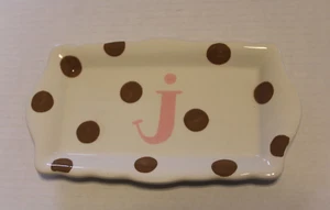 Coton Colors Express Keramik gepunktet Initiale "j" Schmuck Tablett Schmuck 2009 - Bild 1 von 5