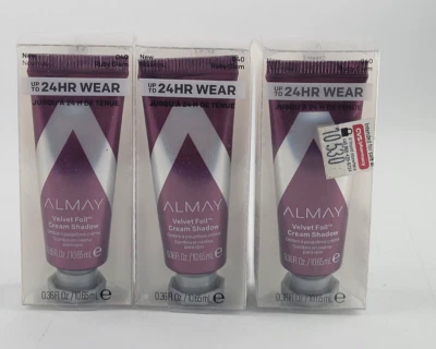 3 PACK ALMAY VELVET FOIL CREAM SHADOW 24 HR WEAR 040 RUBY GLAM - Image 1 of 4