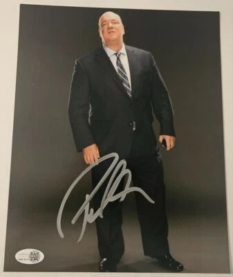 Foto firmada por Paul Heyman de lucha libre de la WWE 8x10 leyenda ECW CERTIFICADO DE AUTENTICIDAD JSA Brock Lesnar Foto 1 de 3