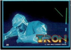 TRON MOVIE 1981 DISNEY TRADING CARDS DONRUSS 1982 BRUCE BOXLEITNER BASE CARD 28