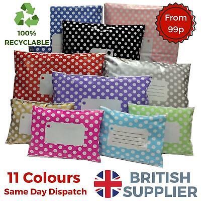 Polka Dot Mailing Bags Postage Postal Poly Printed Coloured Seal All Sizes • 195.25£