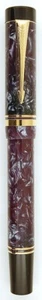 Parker Duofold Centennial Fountain Pen Marble Blue 18K Gold Fine Pt New In Box - Picture 1 of 2