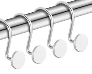 CHICTIE Chrome Shower Curtain Hooks Rustproof Shower Curtain Rings for Bathro... - Picture 1 of 6