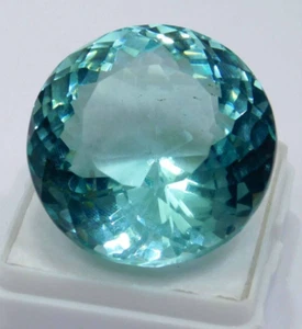 Large Blue Aquamarine 58.90ct Round Faceted Cut Loose Gem for Authentic Jewelry - Picture 1 of 6