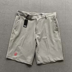 Straight Down Performance Shorts Mens 34 Gray NWT Golf Bacardi Logo Flat Front - Picture 1 of 9