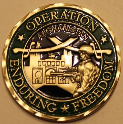 Afghanistan Vet / Veteran Operation ENDURING FREEDOM Challenge Coin    E_S - Image 1 of 3