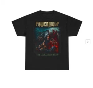 Camiseta negra rara Powerwolf The Sacrament Of Sin Tour - Imagen 1 de 6