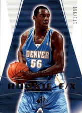 2003-04 SP Authentic Denver Nuggets Basketball Card #137 Francisco Elson Rookie