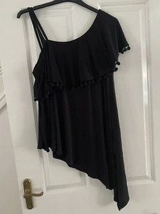 Women’s Black One Shoulder Top By Very Size 18 Excellent Condition - Picture 1 of 5