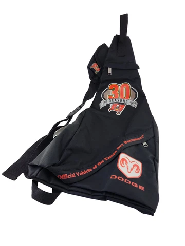 Tampa Bay Buccaneers Dodge 30 Seasons 1976 2005 Black Sling Backpack Travel NFL Cover