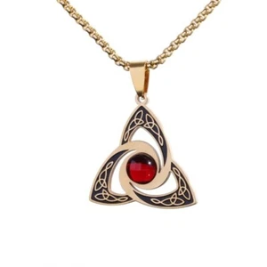 Witch Knot Necklace Stainless Steel Magic Knot Pagan Wicca Symbol Pendant Gift - Picture 1 of 1