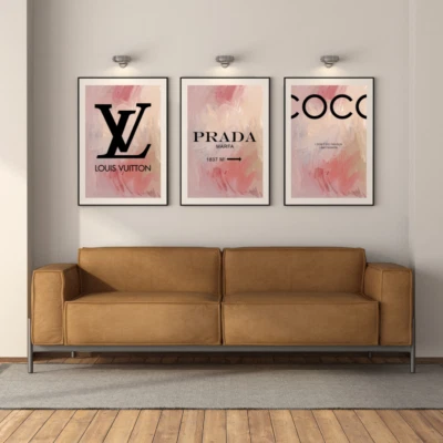 Conjunto de 3 citações de moda designer presente para casa parede arte divertida pôster impressão imagem A4 - Imagem 1 de 4