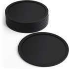 8pc Set Round Black Silicone Coasters Non-slip Cup Mats Pad Drinks Table Glasses