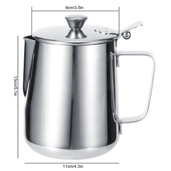 Professional Coffee Pot Stainless Steel Long Handle Milk Frothing With Lid Photo Related