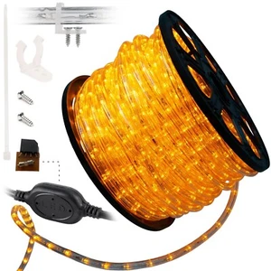 Orange LED Rope Flexible Light Outdoor 10' 20' 25' 50' 100' 150' Christmas Tree - Picture 1 of 15