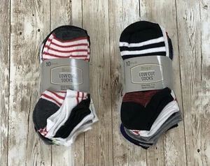 New Boys Low Cut Socks 2 Packs of 10 Pair Each Fits Shoe Size 7-3 - Picture 1 of 7
