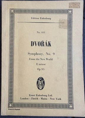 Dvorak Symphony No. 9 E Minor New World Eulenburg #433 Study Score Sheet Music - Image 1 of 3