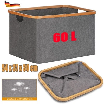 Wäschekorb Groß, Aufbewahrungskorb Kinderzimmer, Aufbewahrungsbox Filz Bambus - Bild 1 von 4