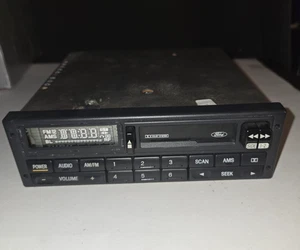 Vtg Ford AM/FM Radio OEM Stereo Cassette Mustang F150 F7ZF-19B132-BA - UNTESTED - Picture 1 of 14