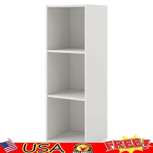 Stackable Cube Bookcase Organizer 3 Shelves Modern Storage Unit Home Office New - Picture 1 of 14